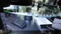 Máquina de inspeção visual com botão preto de quatro furos